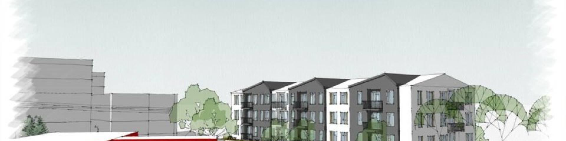 sketch of four storey apartment