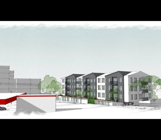 sketch of four storey apartment