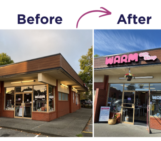 Warm Gift Shop before after