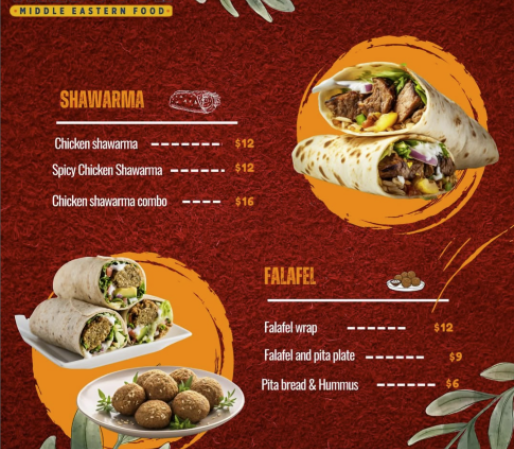 Tarboosh Menu Esquimalt